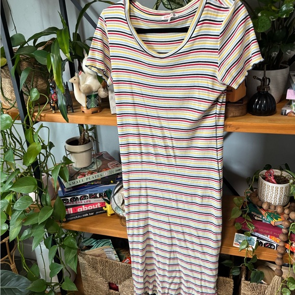 Sundry Striped Midi Tee Dress | Medium - Picture 5 of 6
